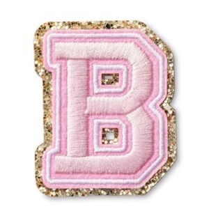 Stoney clover lane Pink and Gold Glitter Letter B Patch